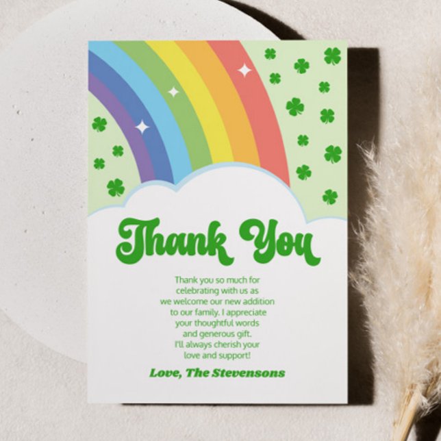 Carte De Remerciements Lucky Charm St. Patrick's Day Baby shower (Créateur téléchargé)