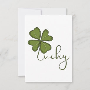 Carte De Remerciements Lucky Four Leaf Clover