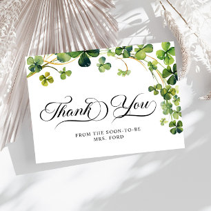 Carte De Remerciements Lucky in Love Fête des mariées Shamrock vert