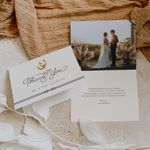 Carte De Remerciements Lucky in Love   Rustic Horseshoes photo Mariage