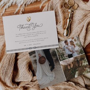 Carte De Remerciements Lucky in Love   Rustic Horseshoes photo Mariage