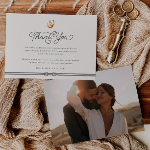Carte De Remerciements Lucky in Love   Rustic Horseshoes photo Mariage