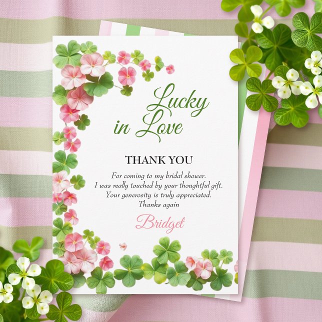 Carte De Remerciements Lucky in Love St. Patrick's Day (Créateur téléchargé)