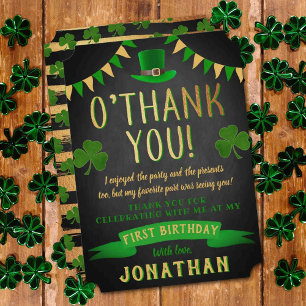 Carte De Remerciements Lucky One Chalkboard 1er anniversaire