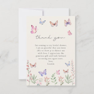 Carte De Remerciements Lui me donne des papillons Mariage élégant