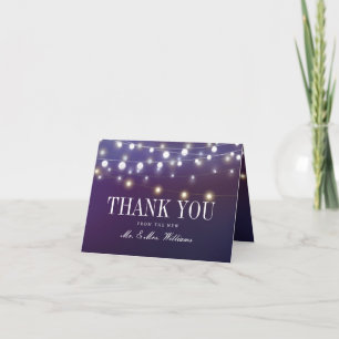 Carte De Remerciements Lumière de Chaîne de Soirée de Mariage Remerciemen