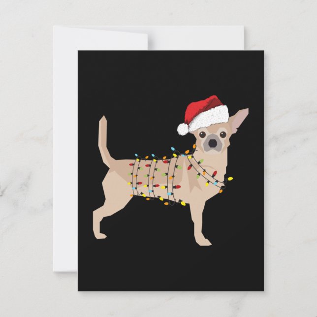 Carte De Remerciements Lumière de Noël de Chihuahua (Devant)