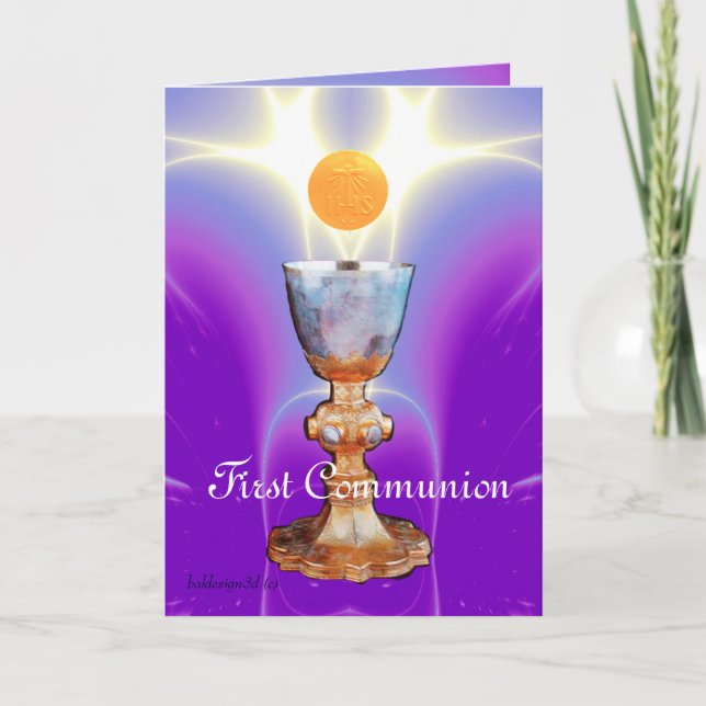 Carte De Remerciements LUMIÈRE SPIRITUELLE 1ère Communion sainte / Christ (Devant)
