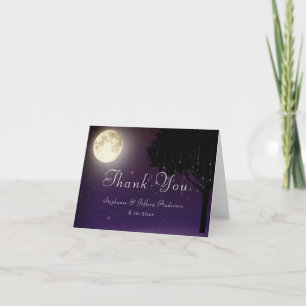 Carte De Remerciements Lumières céleste à cordes de nuit étoilées