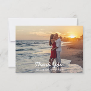 Carte De Remerciements Lumières de Chaîne en Bois Rustique Photo Mariage