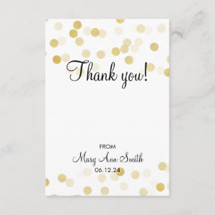 Carte De Remerciements Lumières de parties scintillantes de feuille d'or
