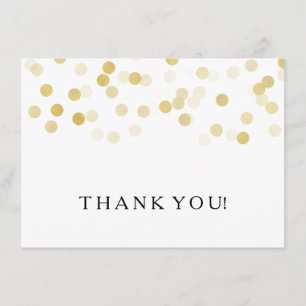 Carte De Remerciements Lumières de parties scintillantes de feuille d'or