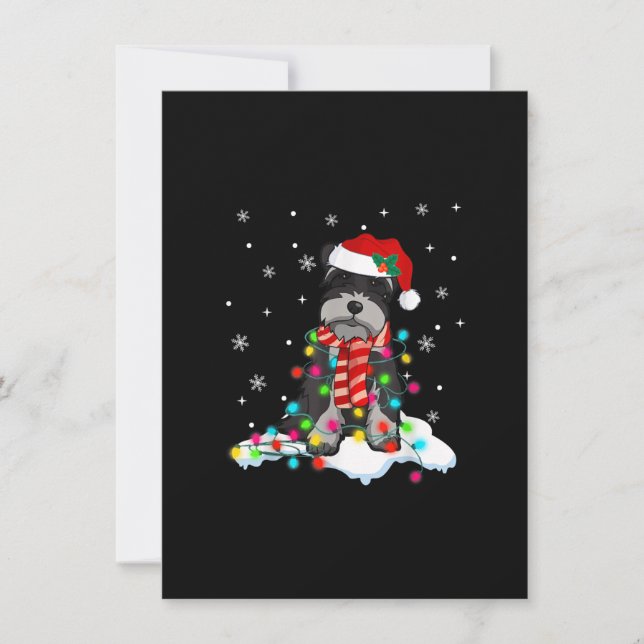 Carte De Remerciements lumières schnautiques de Noël mignonnes avec chape (Devant)