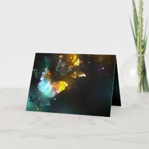 Carte De Remerciements Luminous Butterfly and Night butterflies