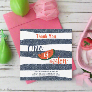Carte De Remerciements L'une est Melon 1er Anniversaire Fête Watermelon