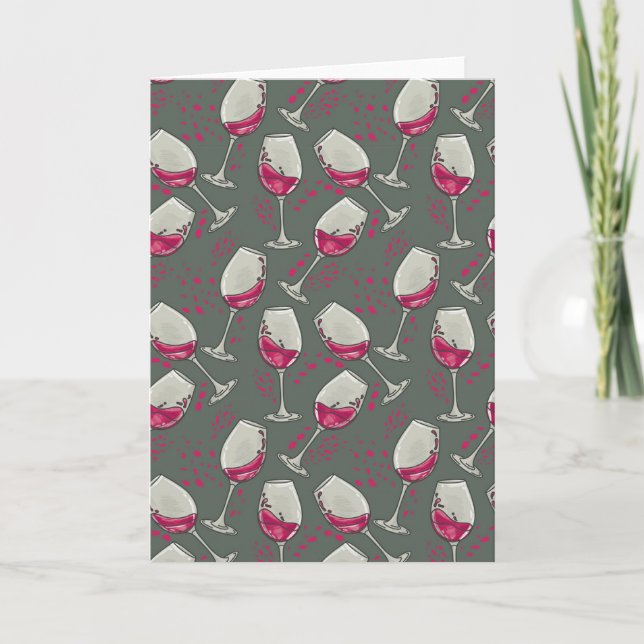 Carte De Remerciements Lunettes de vin rouge (Devant)