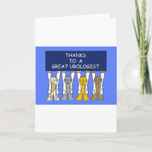 Carte De Remerciements L'urologue remercie les chats caricaturaux en mant