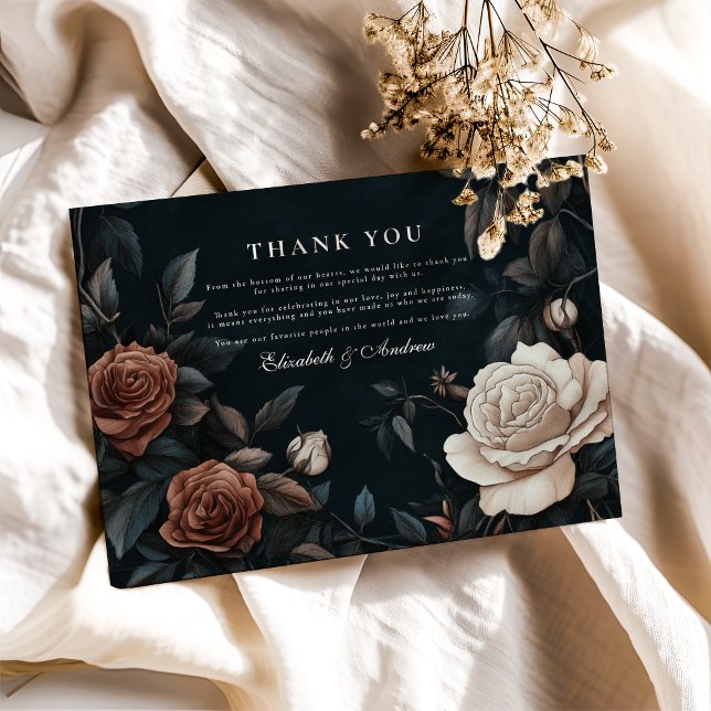 Carte De Remerciements Luxe Art Nouveau Floral Mariage (Créateur téléchargé)