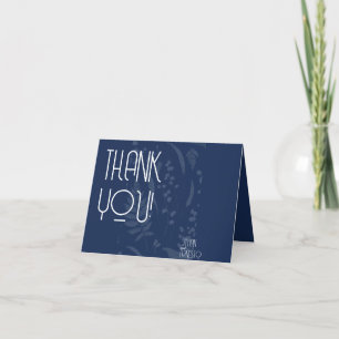 Carte De Remerciements Lys de la Vallée II bleu foncé Solid Personnalisé