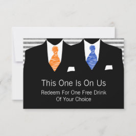 Carte De Remerciements M. et M. Suit et Cravate Mariage gay (bleu / orang