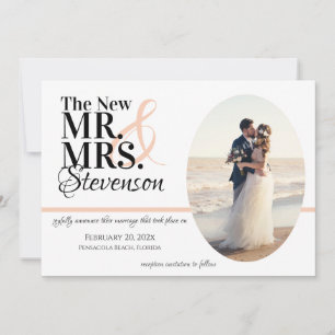Carte De Remerciements M. et Mme la Mariage Elopement avec photo