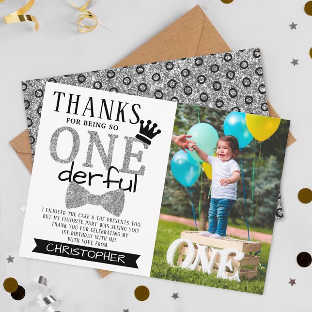 Carte De Remerciements M. ONEderful 1st Birthday Photo (Créateur téléchargé)