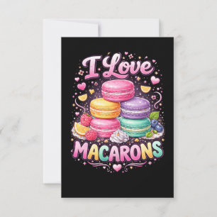 Carte De Remerciements Macarons Amour Sucré