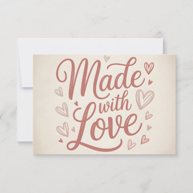 Carte De Remerciements Made with Love Insert Thank You Card (Devant)