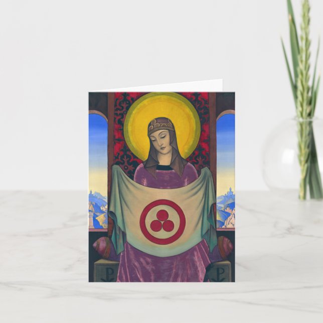 Carte De Remerciements Madonna Oriflamma par Nicholas Roerich (Devant)