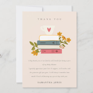 Carte De Remerciements Magasins Plantés Cute Blush Baby shower Floral