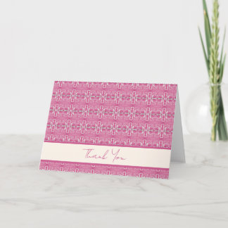 Carte De Remerciements Magenta Abstract Block Print