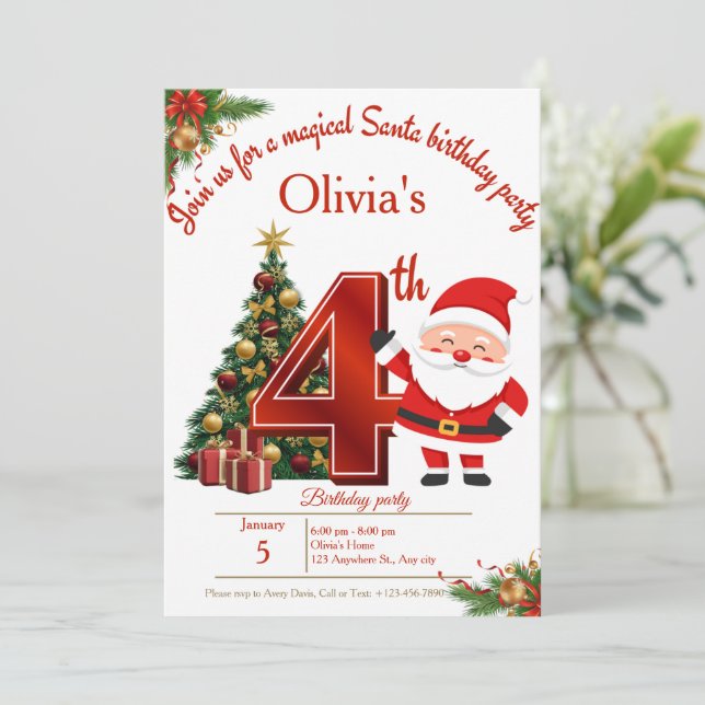 Carte De Remerciements Magical Christmas Birthday Card for Girls (Debout devant)