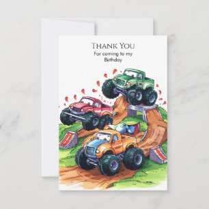 Carte De Remerciements Magique Boho Monster Camion Anniversaire