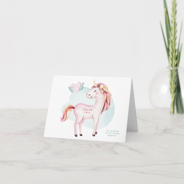 Carte de remerciements magique de licorne (Devant)