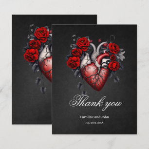 Carte De Remerciements Magnifique coeur victorien gothique