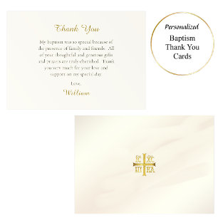 Carte De Remerciements Magnifique croix orthodoxe baptême chrétien