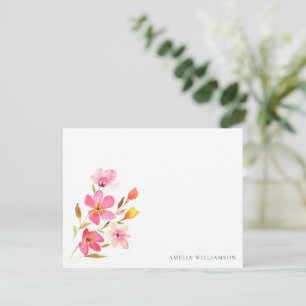 Carte De Remerciements Magnifique douche de mariage florale aquarelle ros