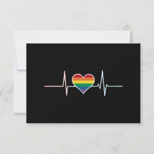 Carte De Remerciements Magnifique LGBT Fierté Gay Battement de coeur Lesb