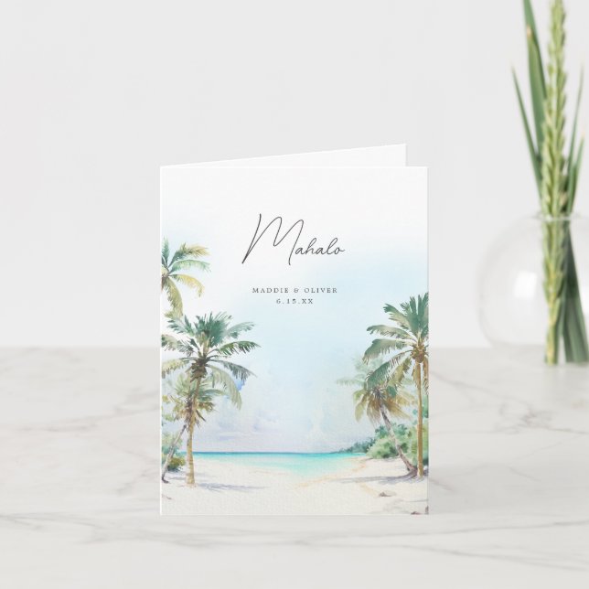 Carte De Remerciements Magnifique Tropical Beach Island Destination Maria (Devant)
