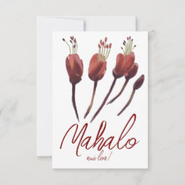 Carte De Remerciements Mahalo Uhiuhi Blossom Rare Native Hawaiian Elegant