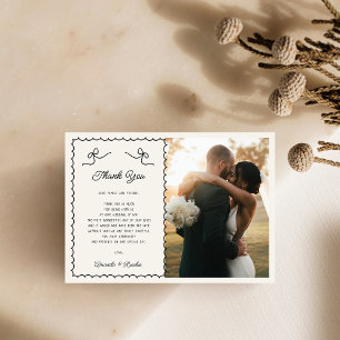 Carte De Remerciements Main de jeu Whimsical tiré Français 2 Mariage phot