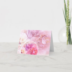 Carte De Remerciements Main de remerciement écriture chic aquarelle roses