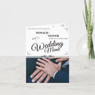 Carte De Remerciements Mains d'un couple gay de mariage avec des anneaux