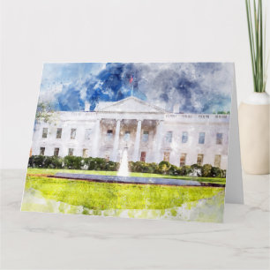 Carte De Remerciements Maison Blanche à Washington DC Watercolor