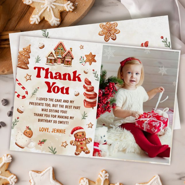Carte De Remerciements Maison de pain d'épices de Noël Anniversaire Photo (Créateur téléchargé)