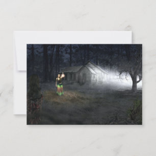 Carte De Remerciements Maison d'horreur d'Halloween