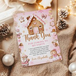 Carte De Remerciements Maison en pain d'épice mignonne Fête d'anniversair