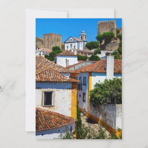 Carte De Remerciements Maisons traditionnelles à toit rouge Portugal