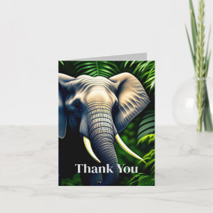 Carte De Remerciements Majestic Jungle Elephant - Sauvage Et Libre