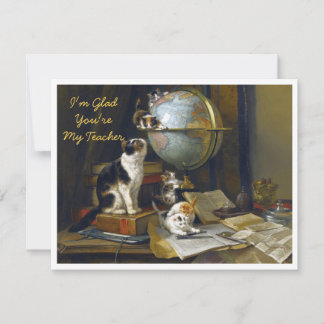 Carte De Remerciements Maman Chat Chaton Bureau Je Suis Heureux Que Tu So